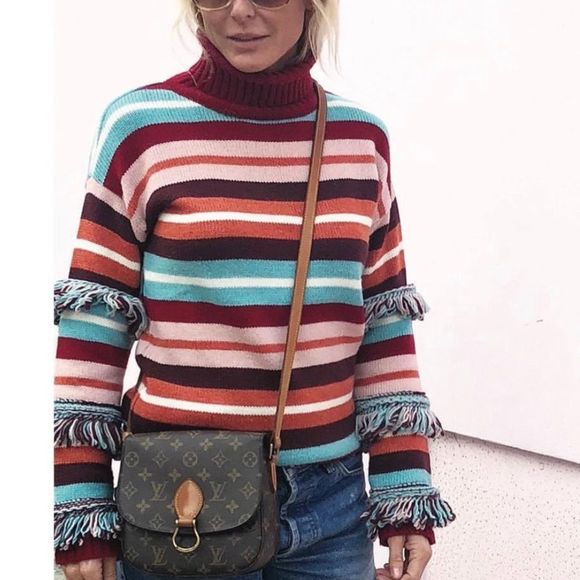 Hayley Menzies Sweater Sunset Stripes Fringe Jumper - Picture 10 of 10